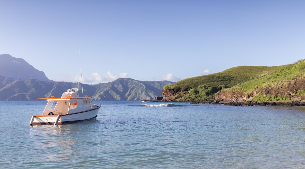 insel tahuata boot auf tahuata