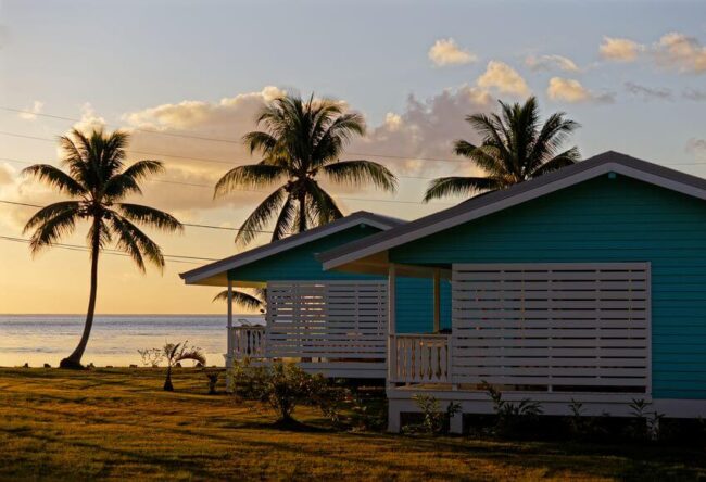 raiatea lodge au coucher de soleil