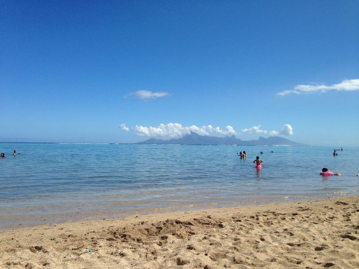 PK18 strand Tahiti weißer sandstrand, türkisfarbenes wasser