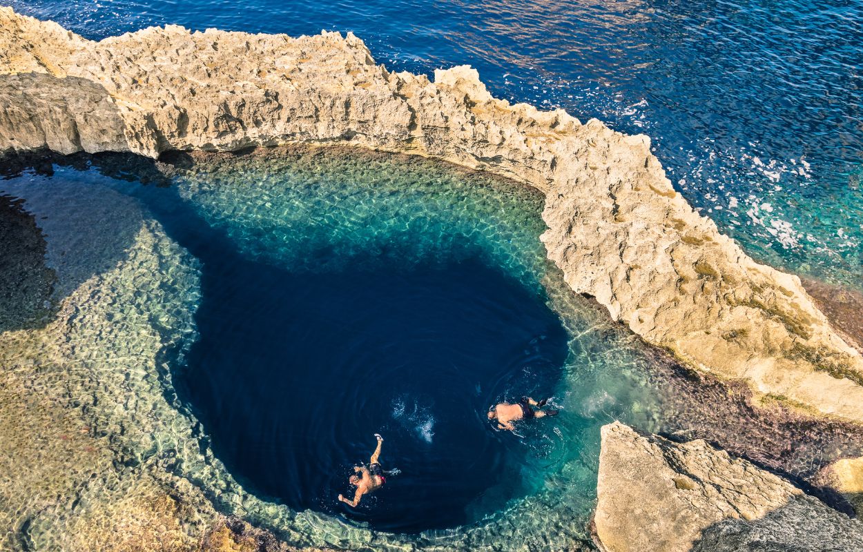 Blue Hole gozo spot snorkelling gozo
