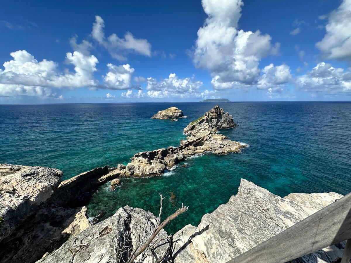Pointe des chateaux in Saint-François türkisfarbenes wasser in guadeloupe