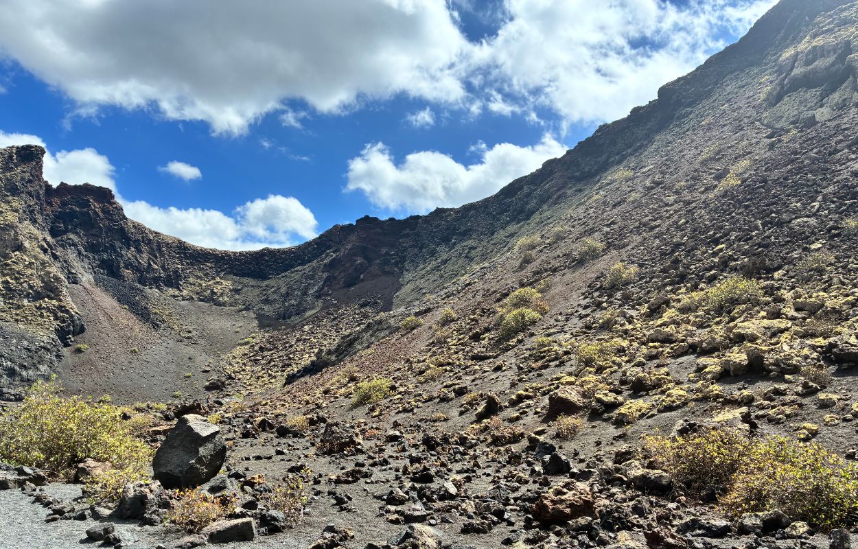 volcano crater of the crows lanzarote crater interior