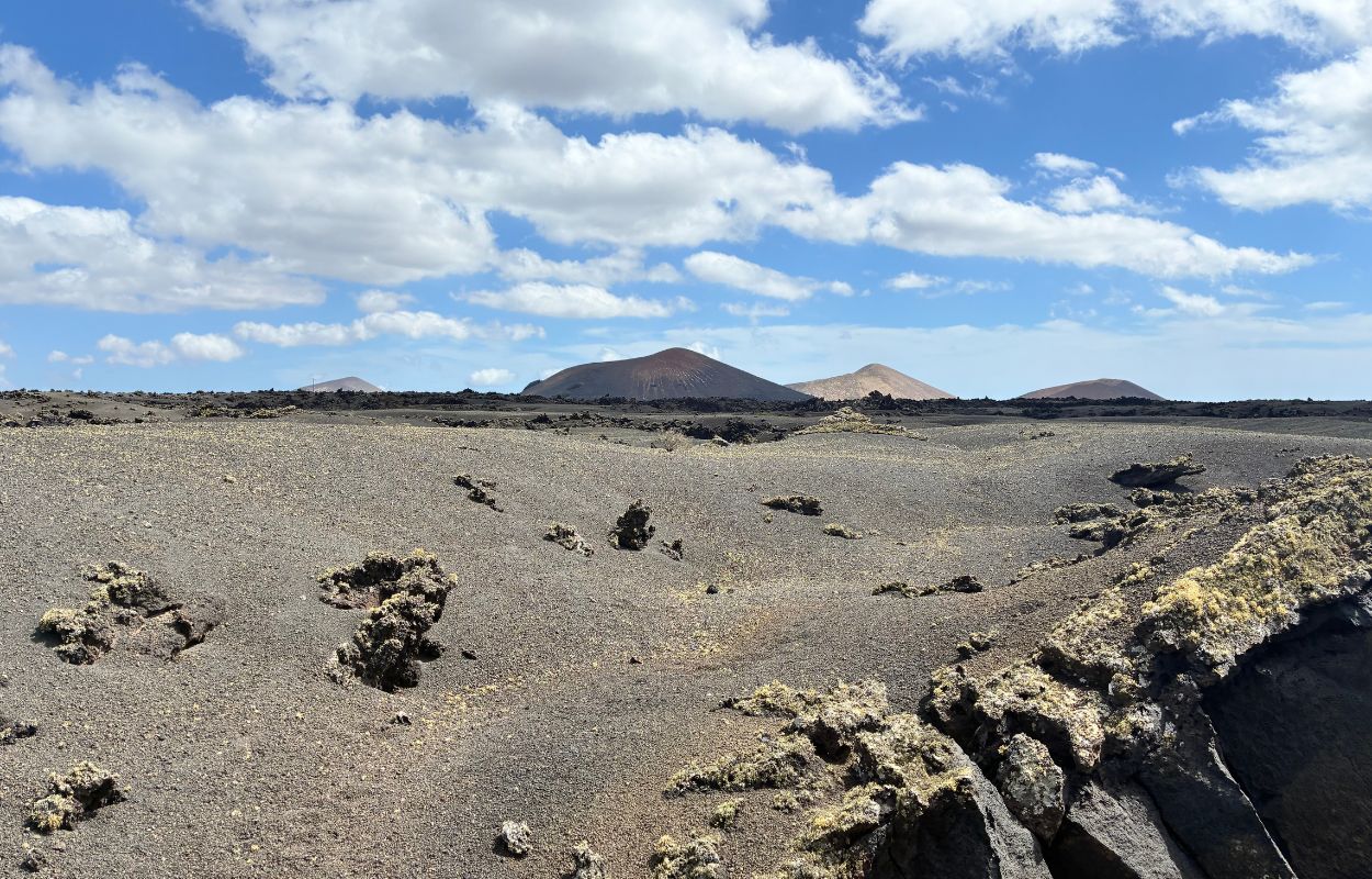start of guided hike in Lanzarote volcanic landscapes of lanzarote, canary islands