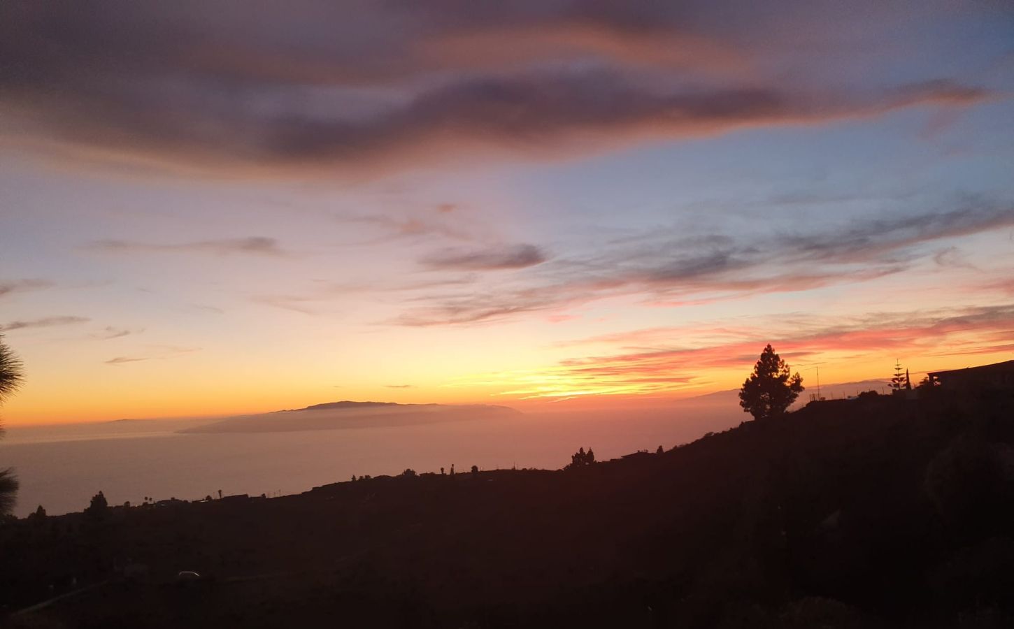 sky at high altitude tenerife sunset from tenerife to la gomera