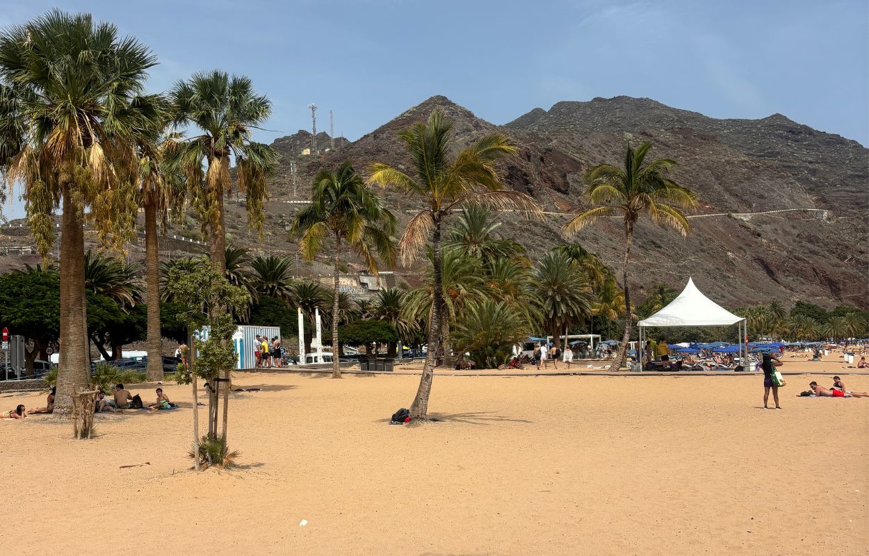 las teresitas point de départ kayak plage de sable doré à tenerife