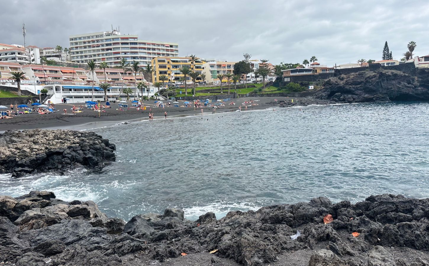 black sand beach south of Tenerife equipment beach