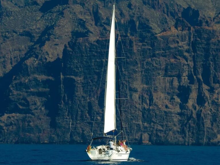 sailboat with Los Gigantes in the background los gigantes in tenerife