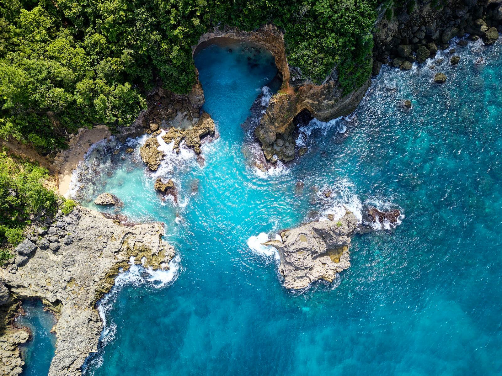 Anse Castalia, Anse-Bertrand in Guadeloupe Drohne in der Bucht Castalia