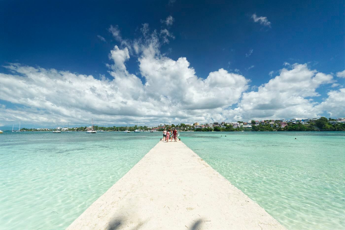 Ankunft auf Îlet Gosier Pontonssteg auf der Insel Gosier