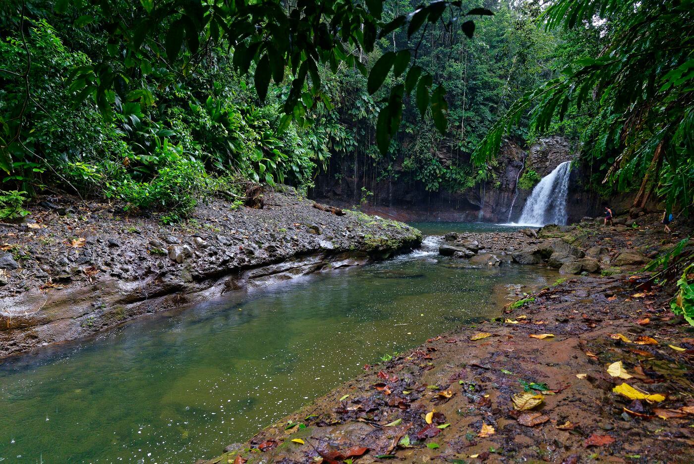 Wasserfall Petit Bourg Wasserfall in Guadeloupe Saut de la Lézarde