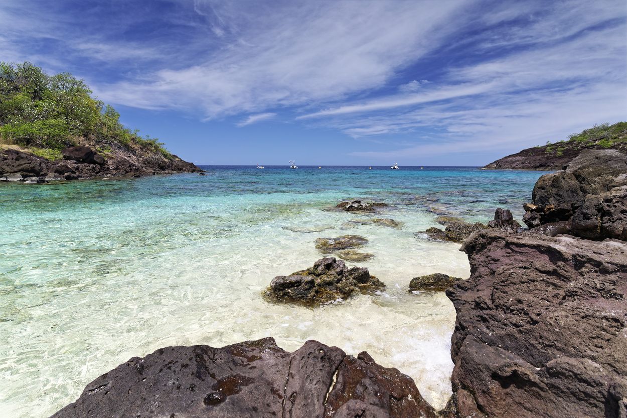 Kajak-Zugang zum Cousteau-Reservat Îlet du Pigeon mit dem Kajak