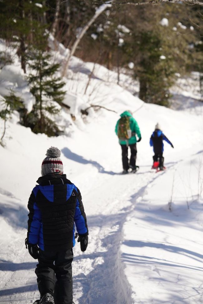 Schneeschuhwandern in den Monts Valin, Kanada Schneeschuhe Monts Valin