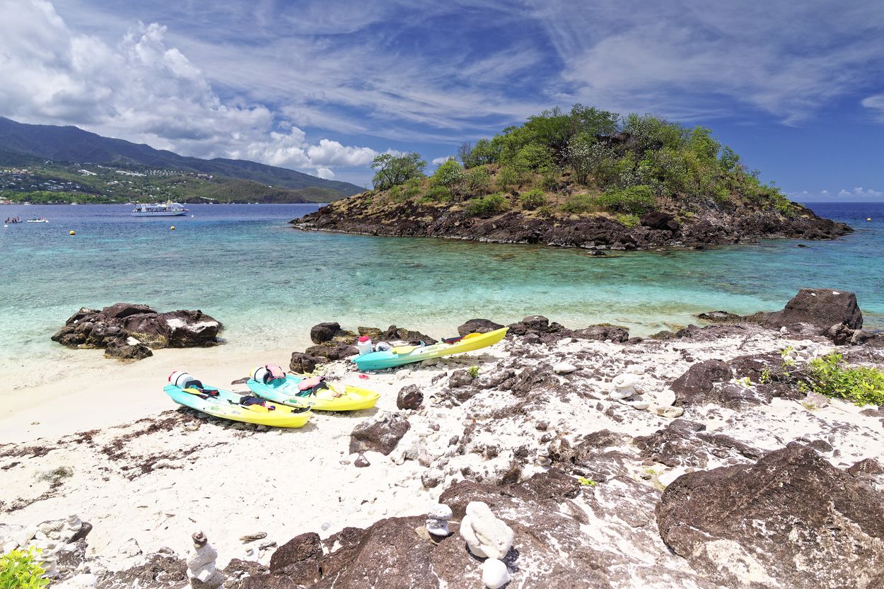 Îlet du Pigeon im Cousteau-Reservat Kajakfahren auf Îlet du Pigeon