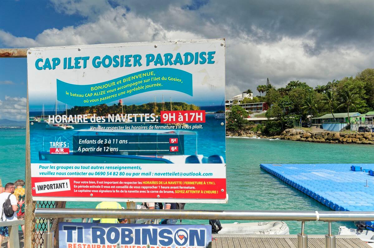Infos Shuttle Gosier Praktische Informationen zum Shuttle zum Îlet Gosier