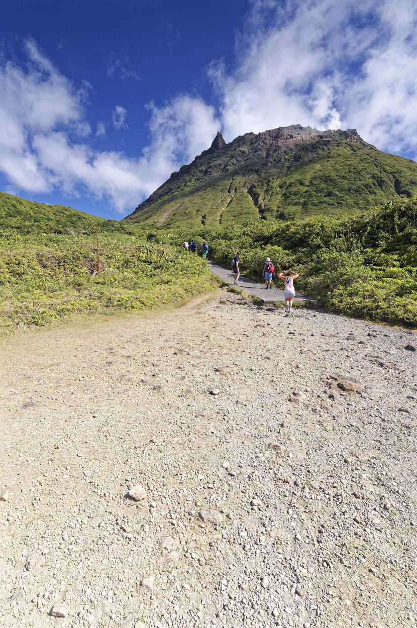 Weg zum Gipfel Soufrière-Gipfel