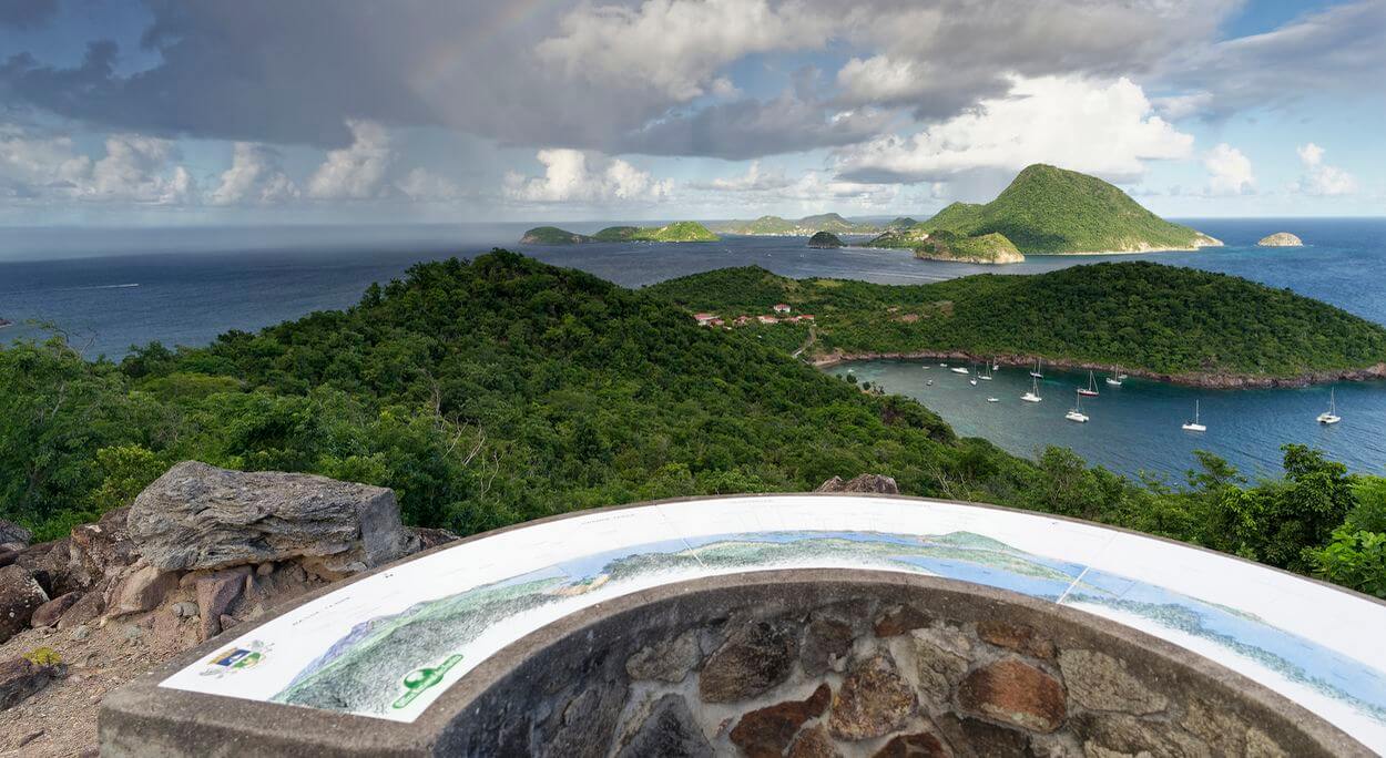 Orientierungstafel Terre-de-Bas Terre-de-Bas-Aussicht wow