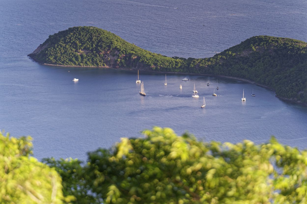 Blick auf eine Wanderung von Terre-de-Haut aus Blick auf eine Kamelwanderung