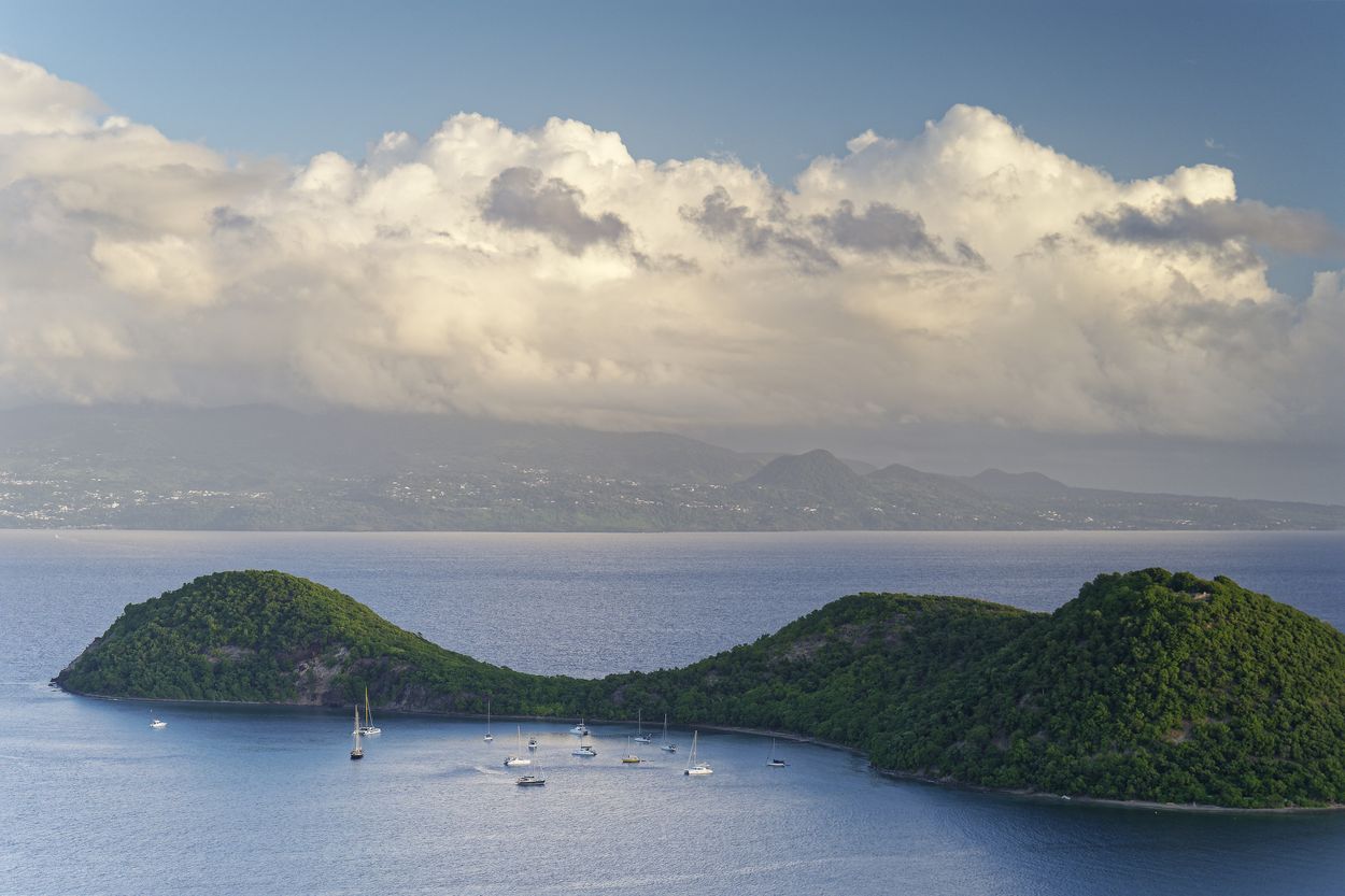 Blick auf Guadeloupe vom Kamel aus Kamelblick