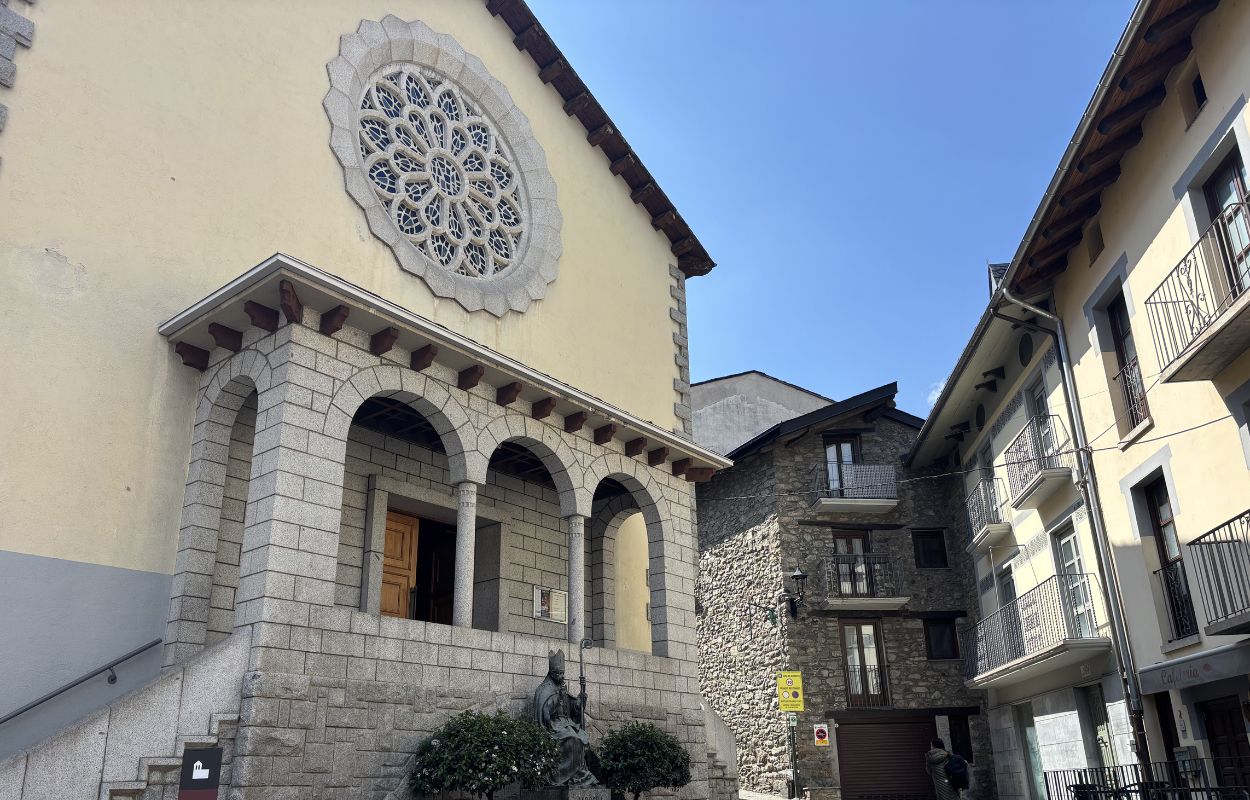 walk in the historic center of Andorra la Vella church in the historic center