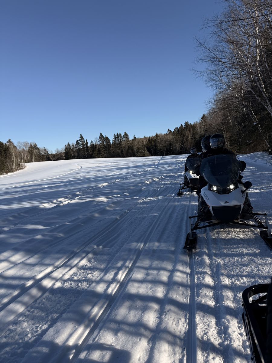 snowmobiles on the trail