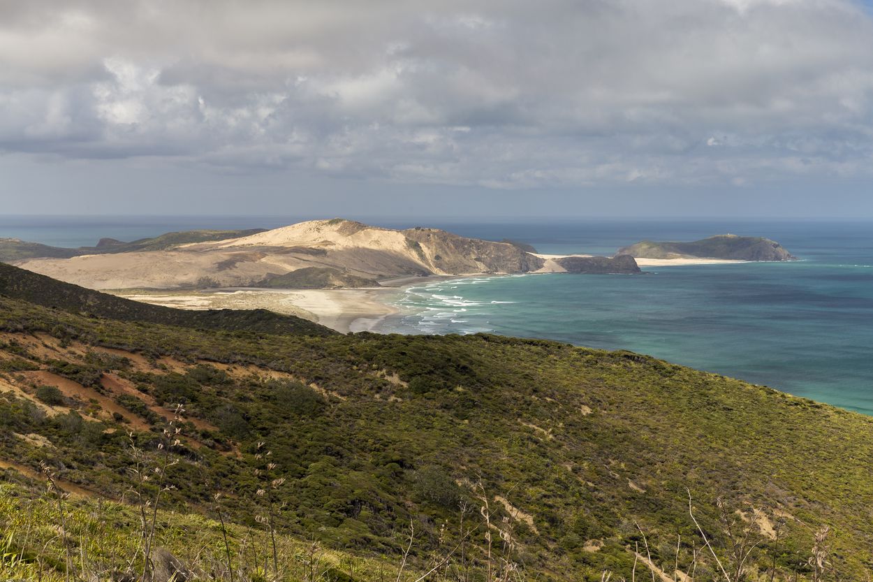 vistas y playas en el cabo Reinga, Nueva Zelanda playas y vistas en el cabo Reinga