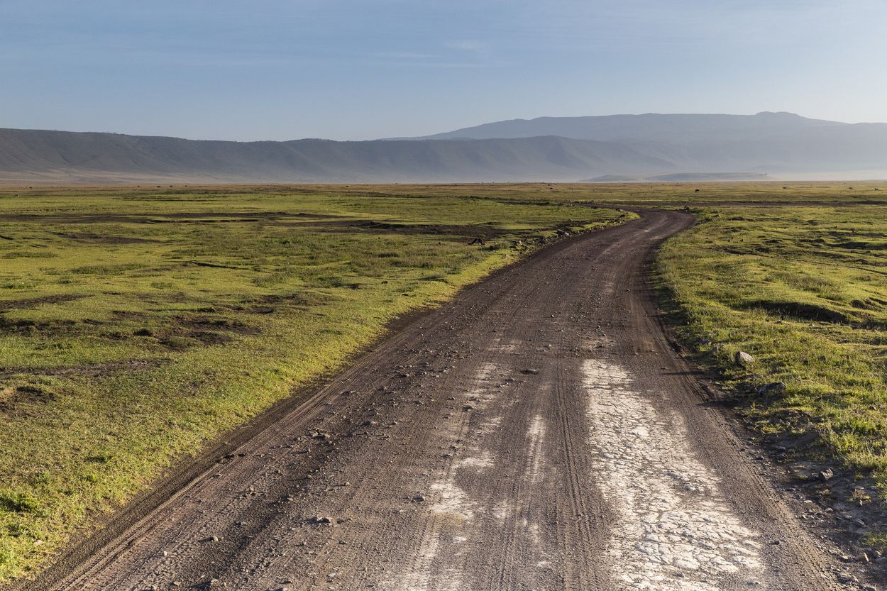 carretera dentro del cráter del Ngorongoro tanzania ngorongoro