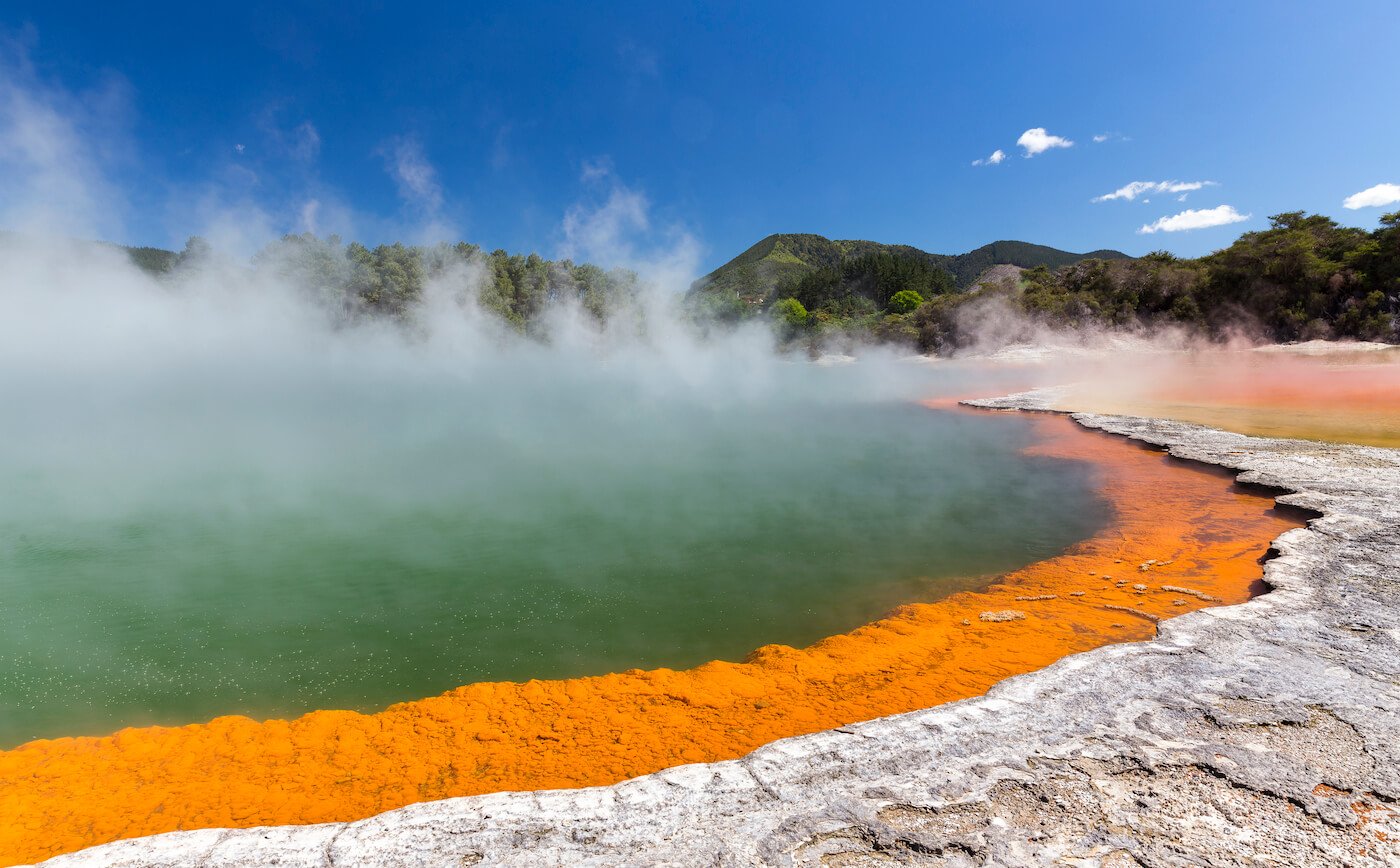 piscina de champán en wai o tapu, nueva zelanda increíble piscina de champán wai o tapu