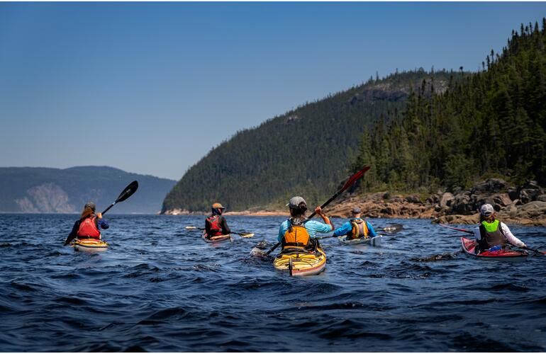 excursión de kayak para avistamiento de ballenas en Tadoussac kayak de mar en Tadoussac