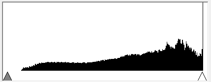 Histogramm eines nach rechts belichteten Fotos Histogramm nach rechts belichtet