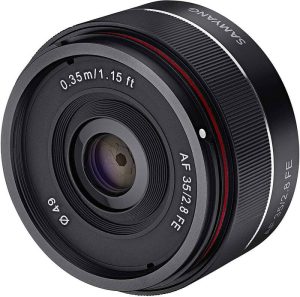 Samyang 35mm f2.8 FE AF como alternativa Samyang 35mm f/2.8 para cámaras Sony FE