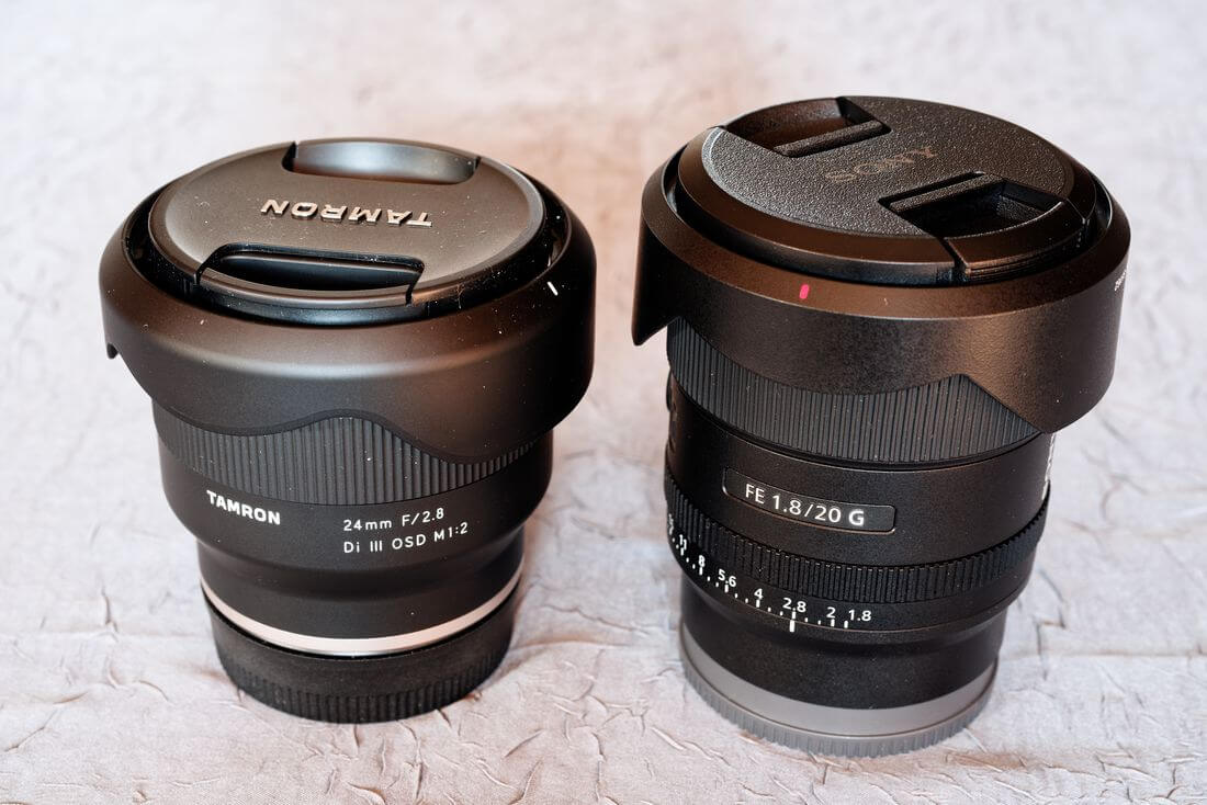 Sony 20 mm comparado con el Tamron 24 mm Tamron 24 mm y Sony 20 mm