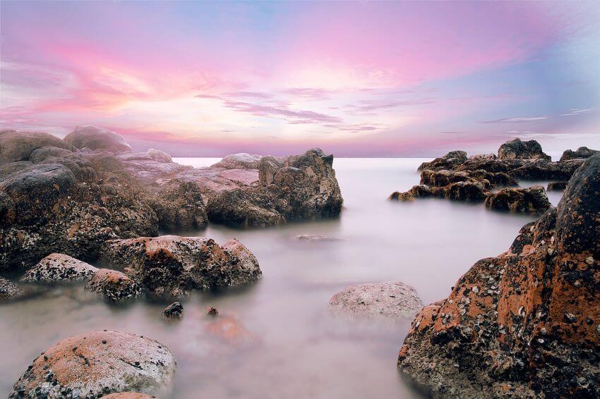 fotografía de puesta de sol y larga exposición puesta de sol y amanecer con larga exposición
